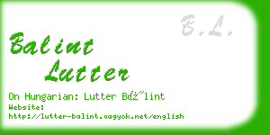 balint lutter business card